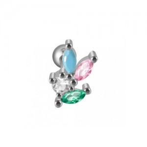 Piercing Microbell Reto Modelo 43 Aço 316L